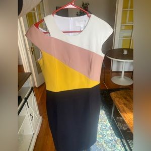 Boss By Hugo Boss Danouk1 Sheath Colorblock Dress Size 6 NEW Career Cocktail